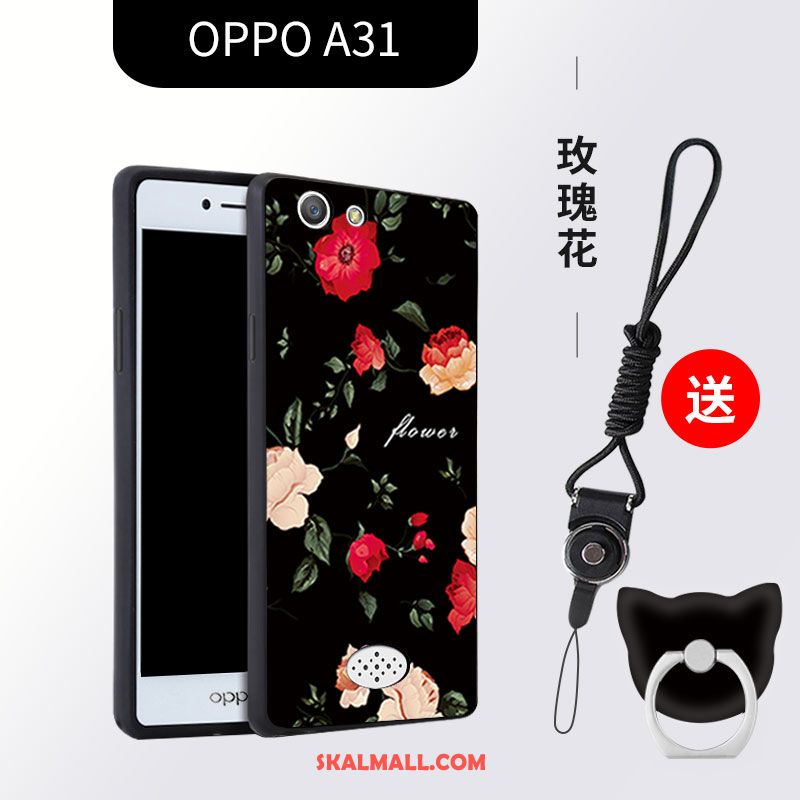 Oppo A31 Skal Mobil Telefon Tecknat Svart Liten Nubuck På Rea