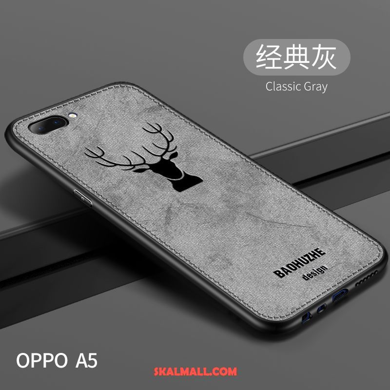 Oppo A5 Skal Fallskydd Slim Grå Duk Personlighet Billig