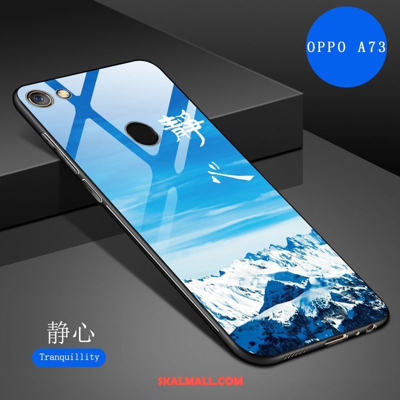 Oppo A73 Skal Konst Mjuk Blå Fallskydd Hög Rea