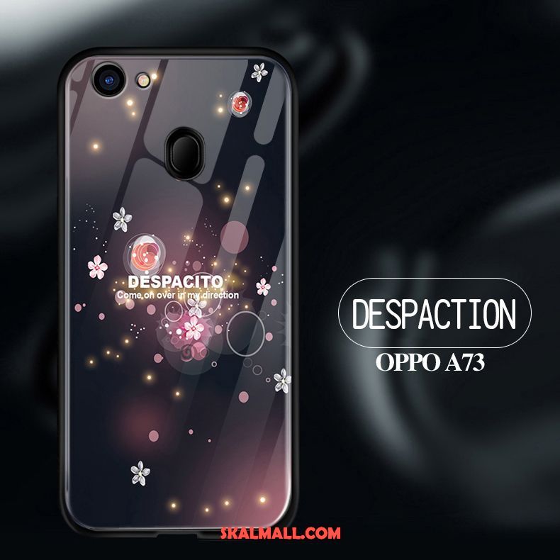 Oppo A73 Skal Nubuck Svart Fallskydd Silikon Glas Rea