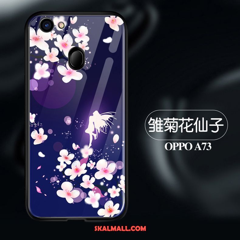 Oppo A73 Skal Nubuck Svart Fallskydd Silikon Glas Rea