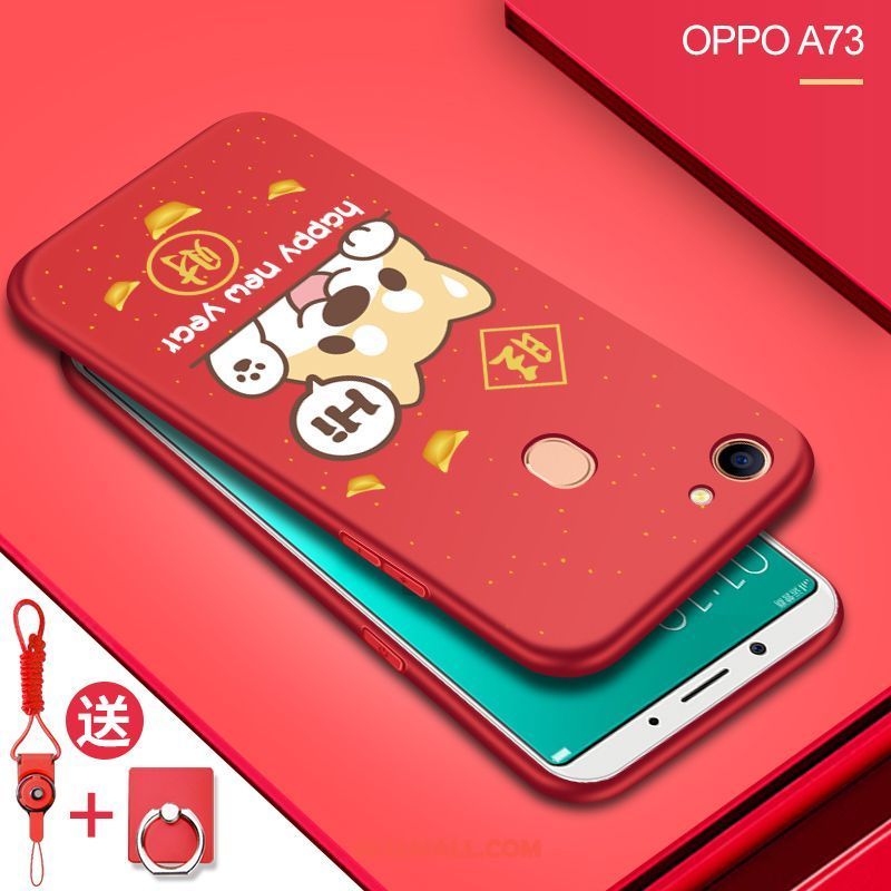 Oppo A73 Skal Par Vacker Mjuk Röd Silikon Köpa