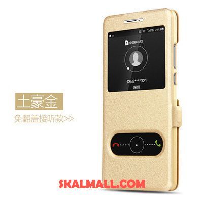 Oppo A73 Skal Skydd Clamshell Guld Läderfodral Mobil Telefon Billigt