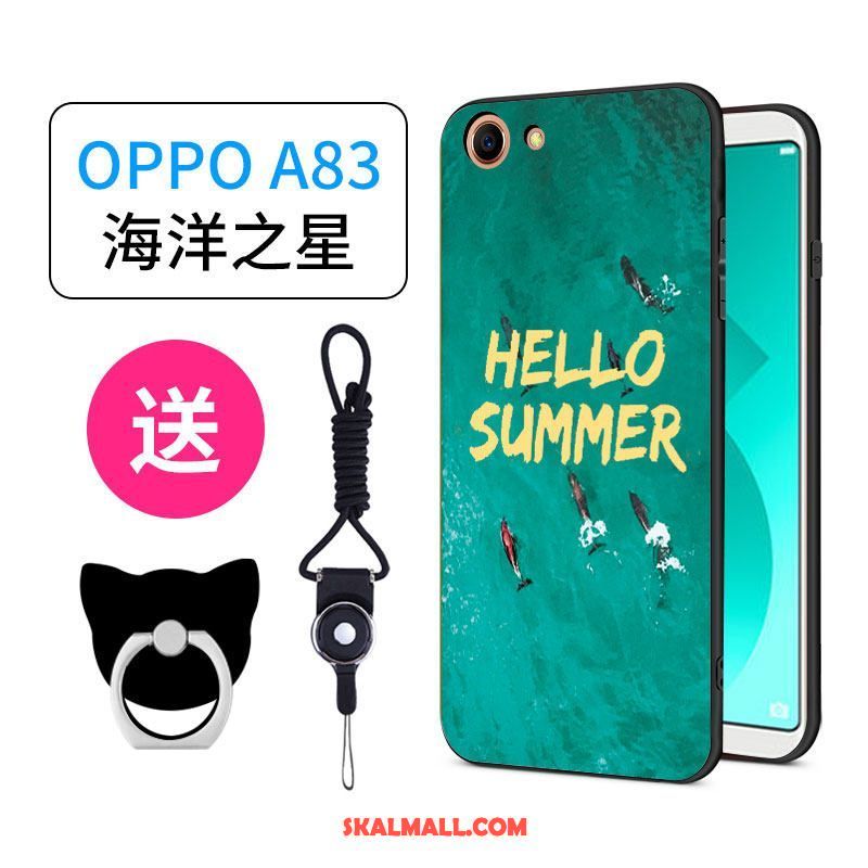 Oppo A83 Skal Ring All Inclusive Grön Fallskydd Nubuck Fodral Billig