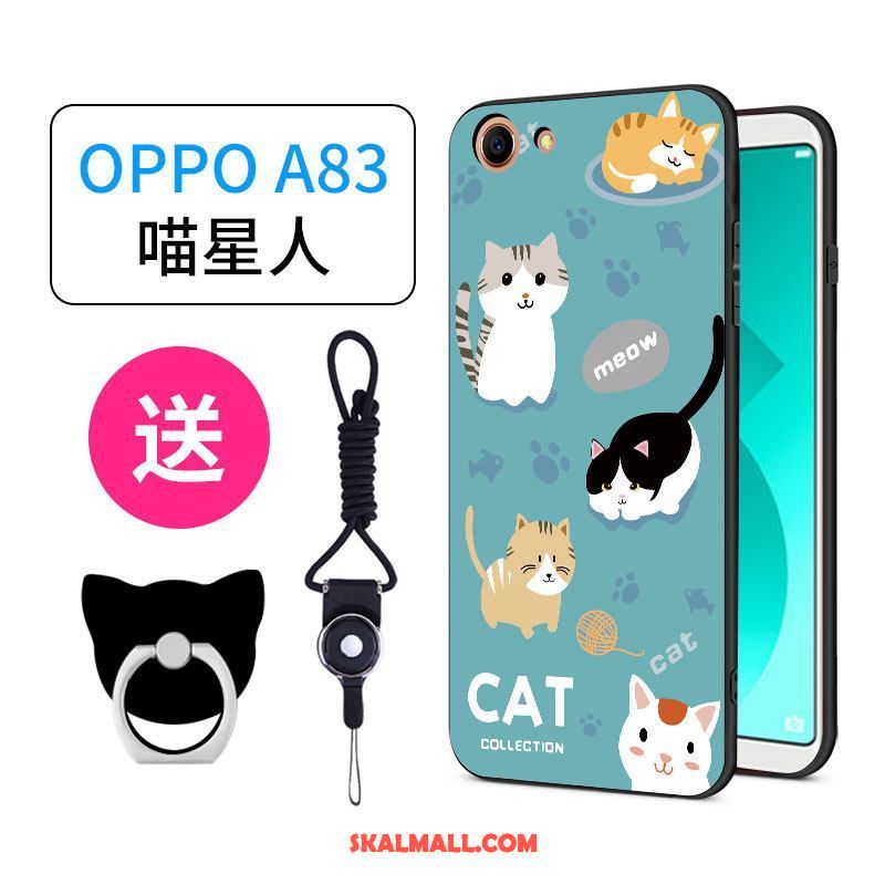 Oppo A83 Skal Ring All Inclusive Grön Fallskydd Nubuck Fodral Billig