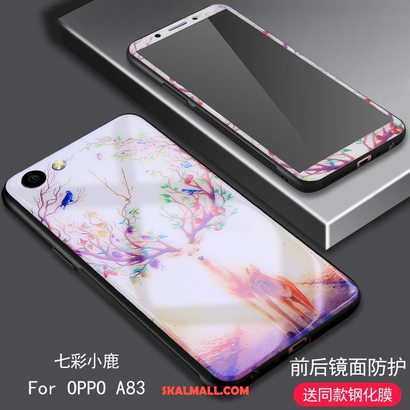 Oppo A83 Skal Skärmskydd Film Mjuk Fallskydd Rosa Glas Rea