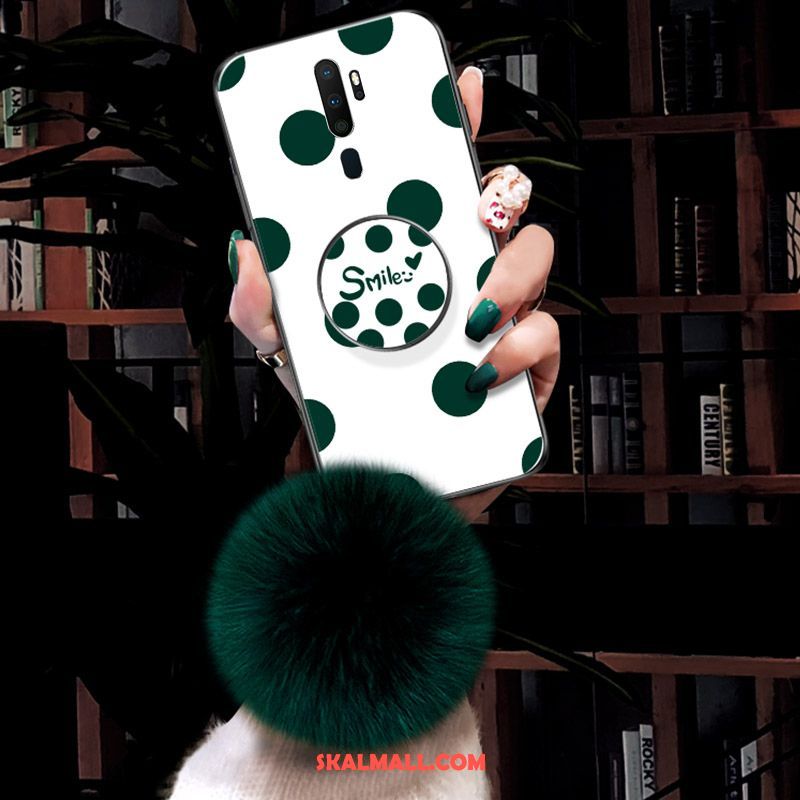 Oppo A9 2020 Skal Vit Mobil Telefon Hård Röd Polka Dot Rea