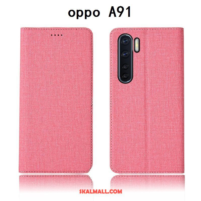 Oppo A91 Skal Blå Skydd Ungdom Läderfodral Clamshell Fodral Rabatt