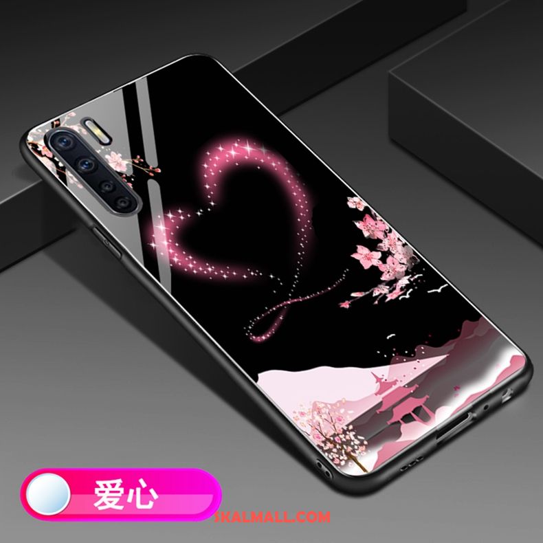 Oppo A91 Skal Fallskydd Net Red Härdat Glas All Inclusive Tunn Rea