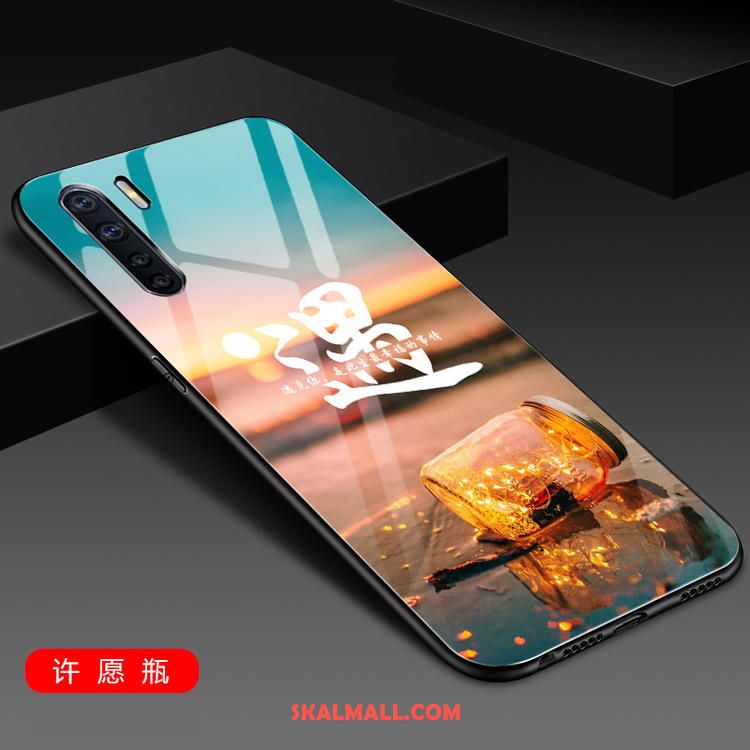 Oppo A91 Skal Kreativa Glas Mode Silikon Nubuck Fodral Billigt