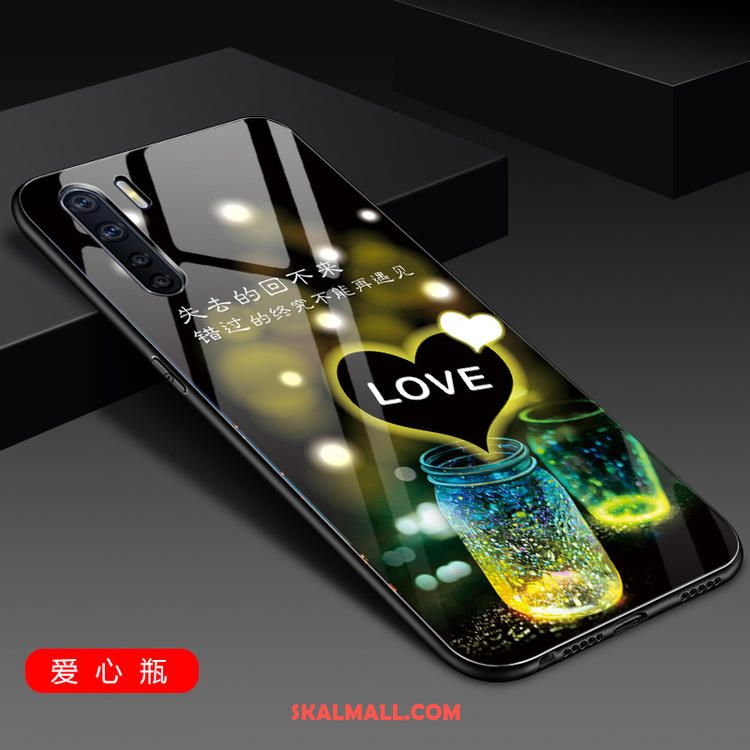 Oppo A91 Skal Kreativa Glas Mode Silikon Nubuck Fodral Billigt