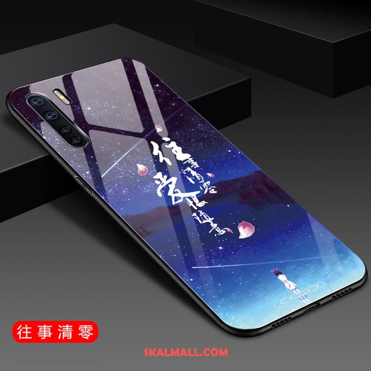 Oppo A91 Skal Kreativa Glas Mode Silikon Nubuck Fodral Billigt