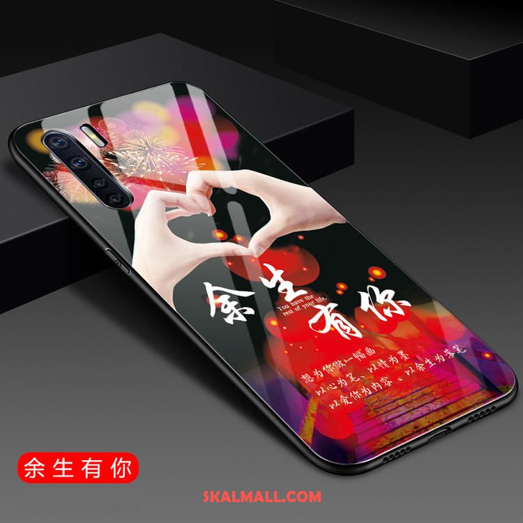 Oppo A91 Skal Kreativa Glas Mode Silikon Nubuck Fodral Billigt