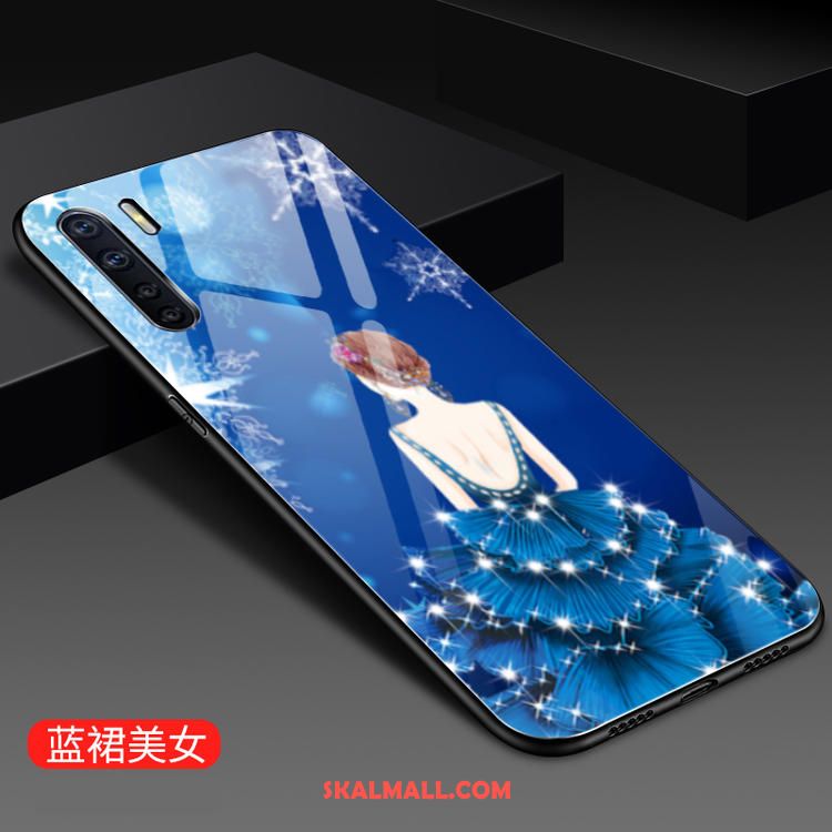 Oppo A91 Skal Kreativa Glas Mode Silikon Nubuck Fodral Billigt