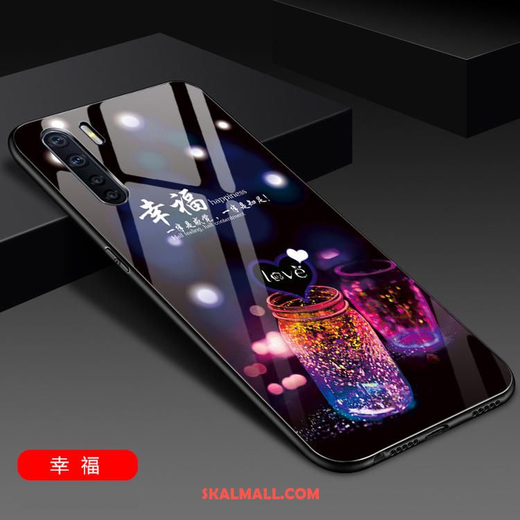 Oppo A91 Skal Kreativa Glas Mode Silikon Nubuck Fodral Billigt