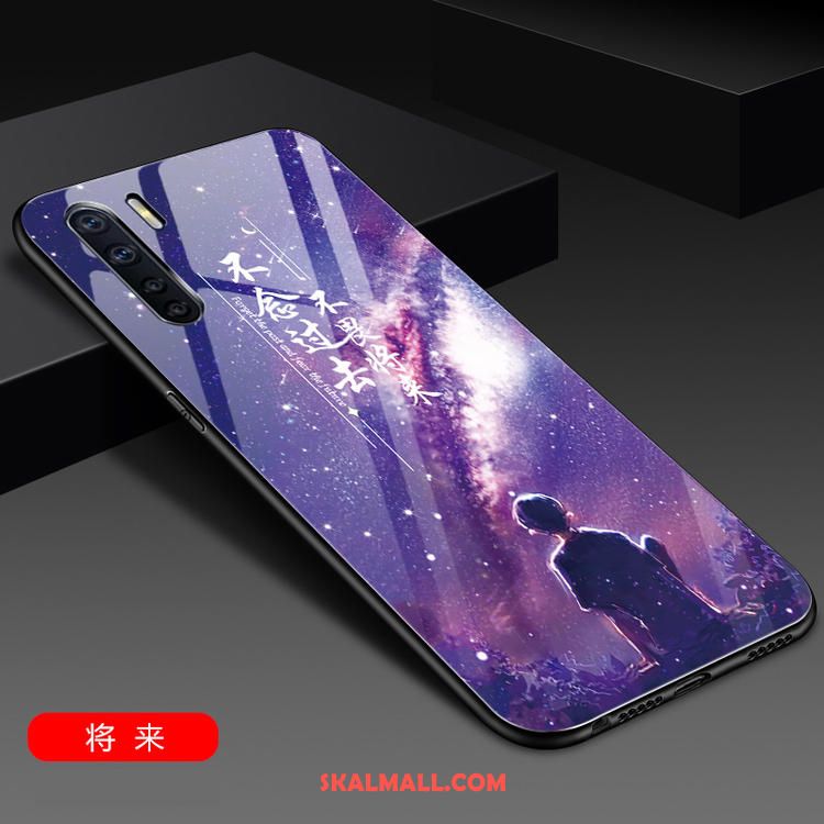 Oppo A91 Skal Kreativa Glas Mode Silikon Nubuck Fodral Billigt