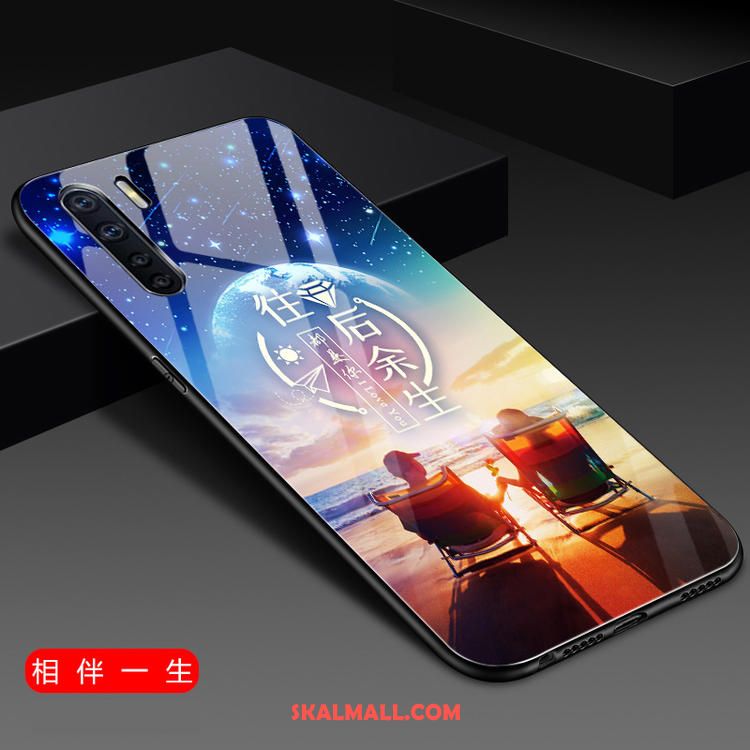 Oppo A91 Skal Kreativa Glas Mode Silikon Nubuck Fodral Billigt