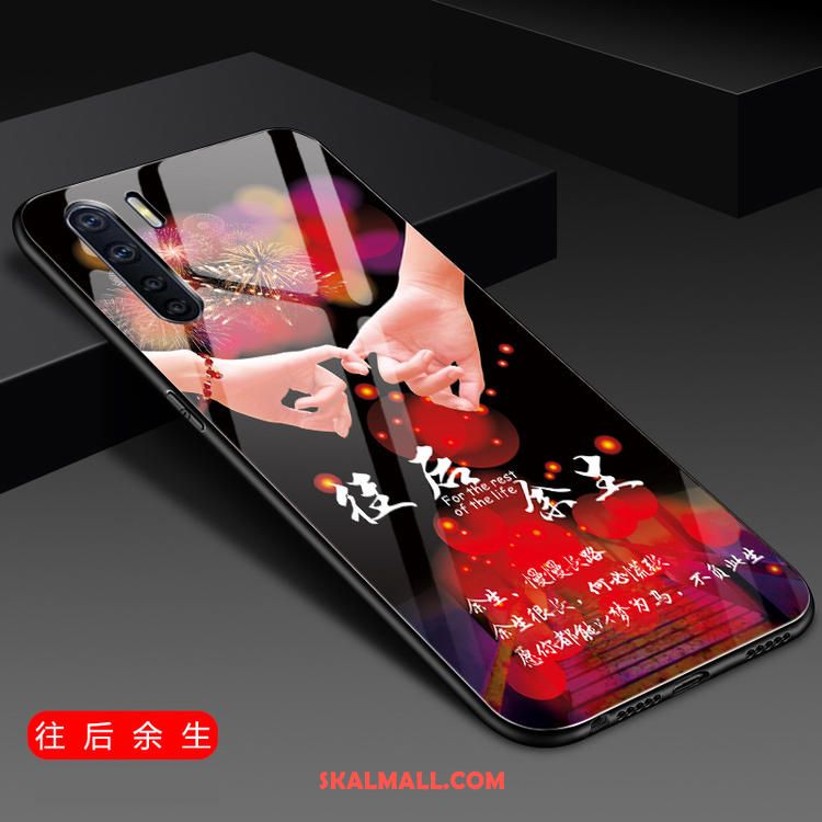 Oppo A91 Skal Kreativa Glas Mode Silikon Nubuck Fodral Billigt