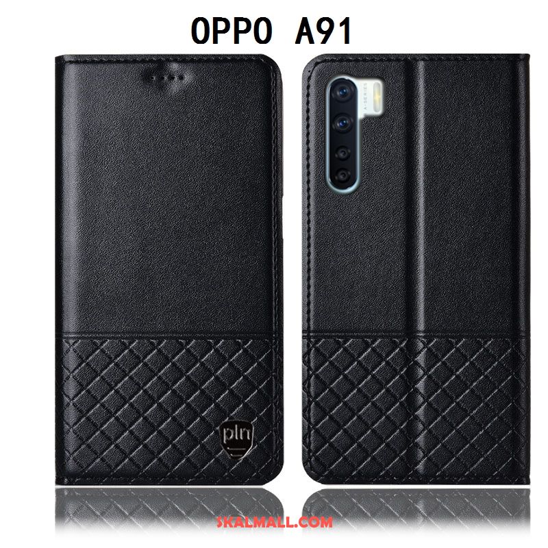 Oppo A91 Skal Mobil Telefon Fallskydd Täcka Gul Läderfodral Billigt