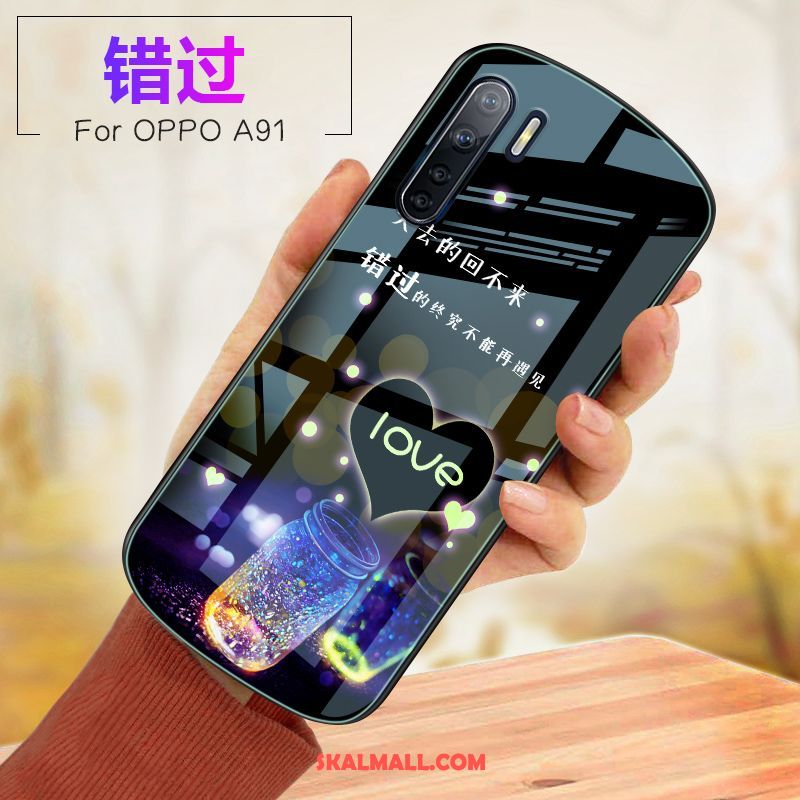 Oppo A91 Skal Mobil Telefon Rosa Mjuk Glas Fallskydd Billig