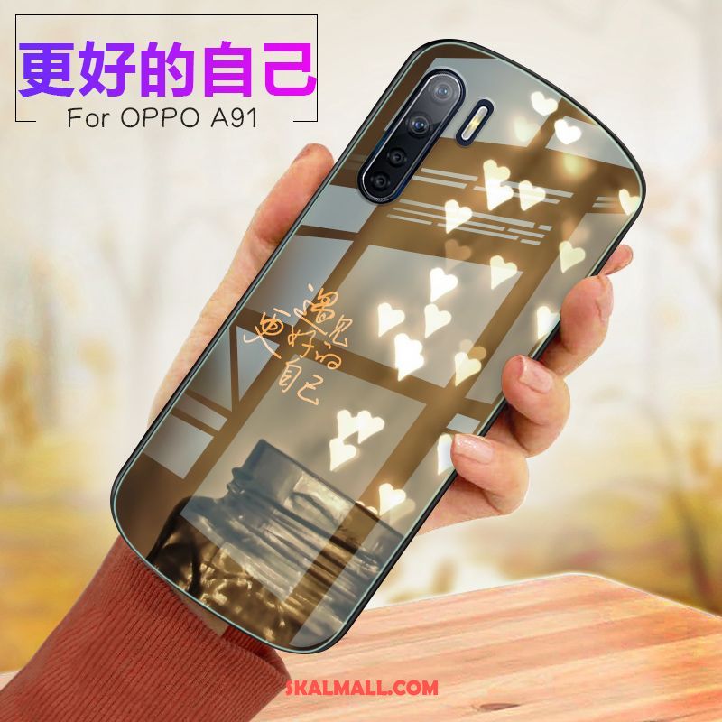 Oppo A91 Skal Mobil Telefon Rosa Mjuk Glas Fallskydd Billig