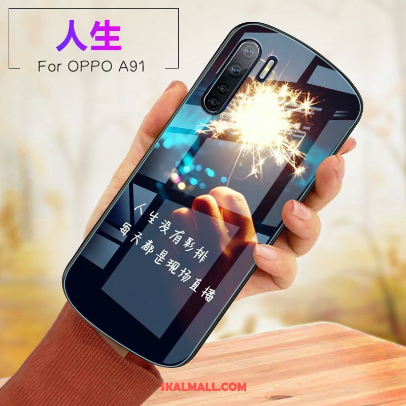 Oppo A91 Skal Mobil Telefon Rosa Mjuk Glas Fallskydd Billig