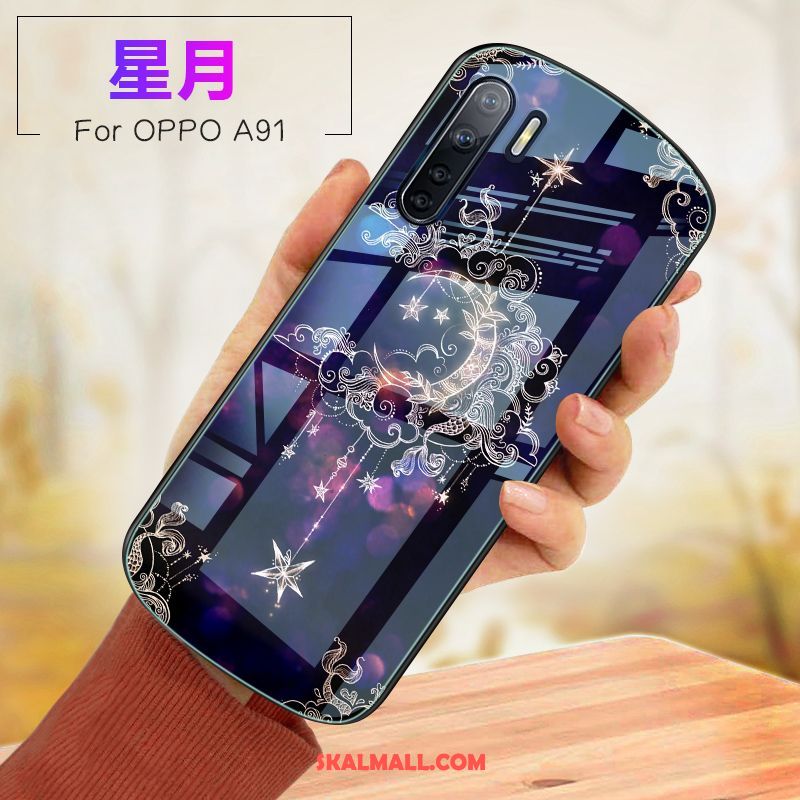 Oppo A91 Skal Mobil Telefon Rosa Mjuk Glas Fallskydd Billig