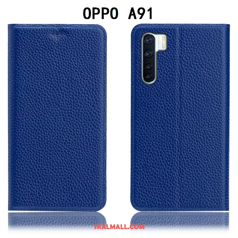 Oppo A91 Skal Skydd Litchi All Inclusive Mobil Telefon Fallskydd Fodral Butik