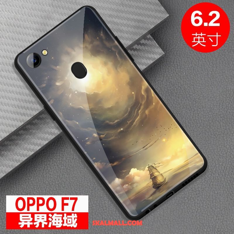 Oppo F7 Skal Skydd Spegel Glas Fallskydd Mobil Telefon Fodral Billig