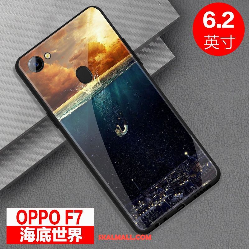 Oppo F7 Skal Skydd Spegel Glas Fallskydd Mobil Telefon Fodral Billig