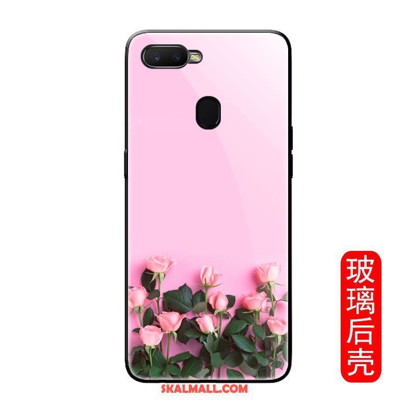 Oppo F9 Skal Kreativa Glas Silikon Rose Mobil Telefon Fodral Billigt