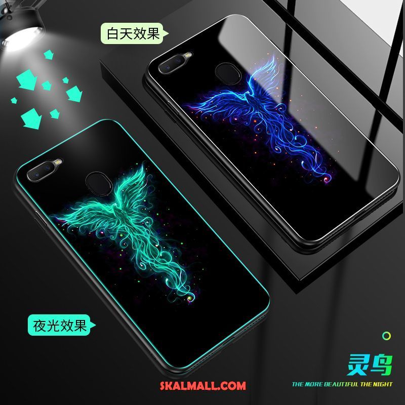 Oppo F9 Skal Mobil Telefon Spegel Glas Net Red Mjuk Billig