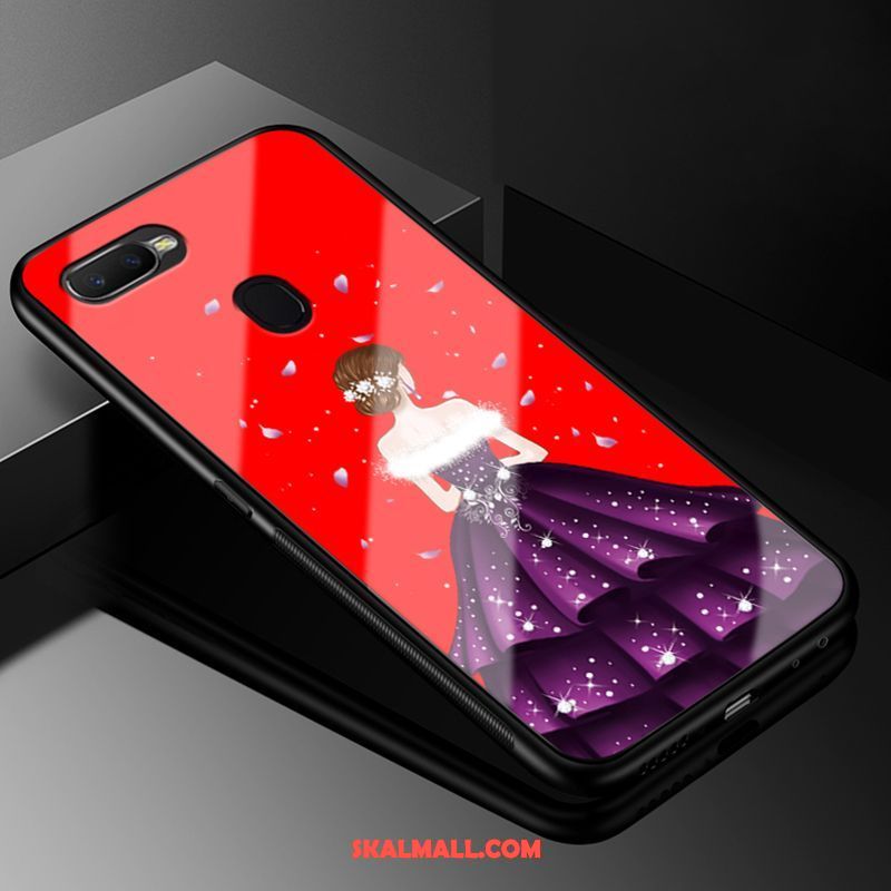 Oppo F9 Starry Skal Skydd Personlighet Purpur Hård Glas Rea