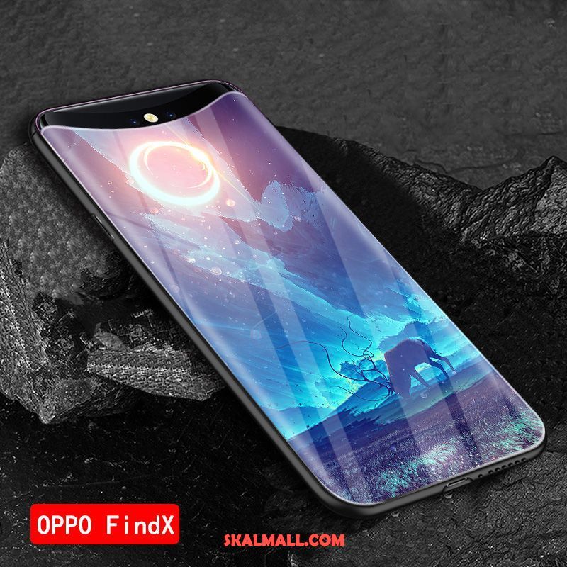 Oppo Find X Skal All Inclusive Europa Glas Grön Silikon Billiga