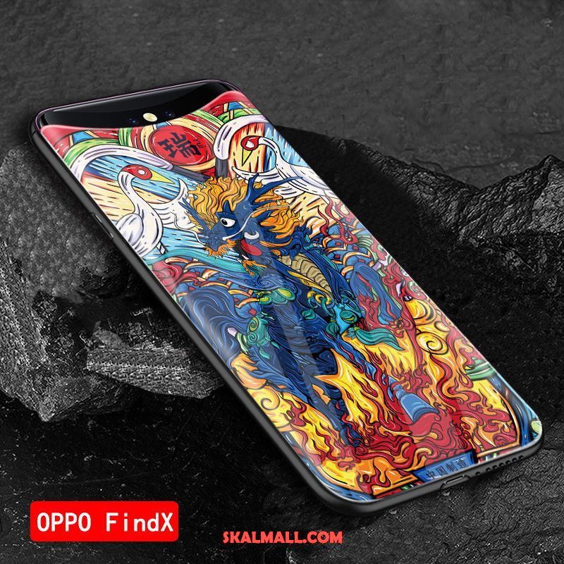 Oppo Find X Skal All Inclusive Europa Glas Grön Silikon Billiga