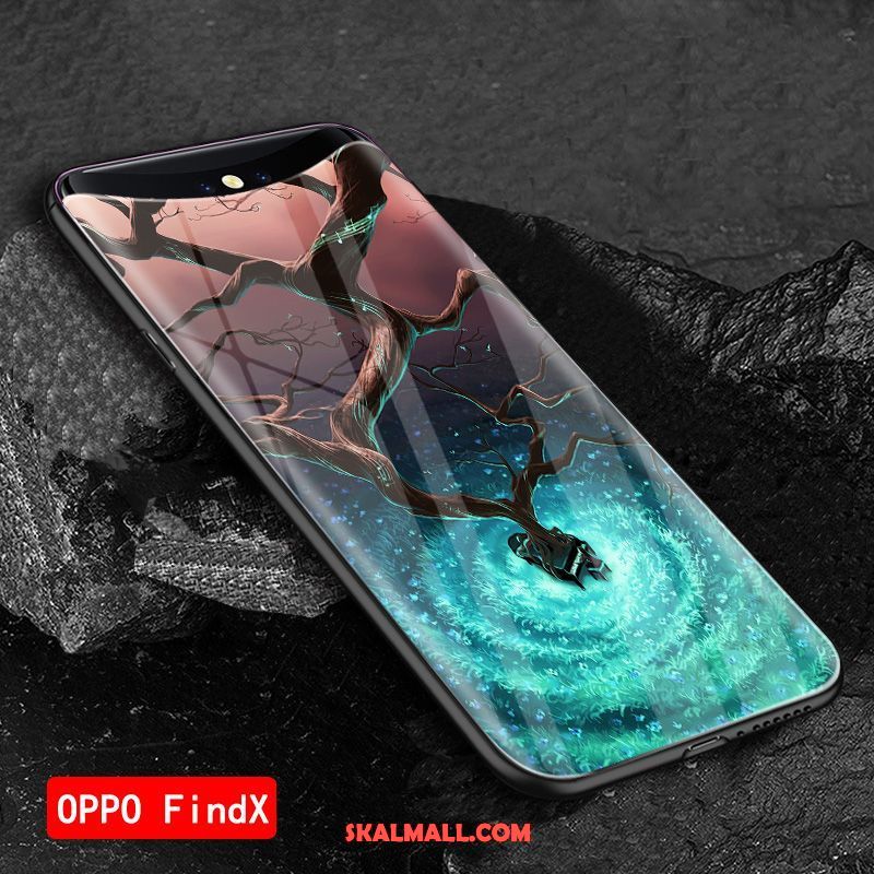 Oppo Find X Skal All Inclusive Europa Glas Grön Silikon Billiga