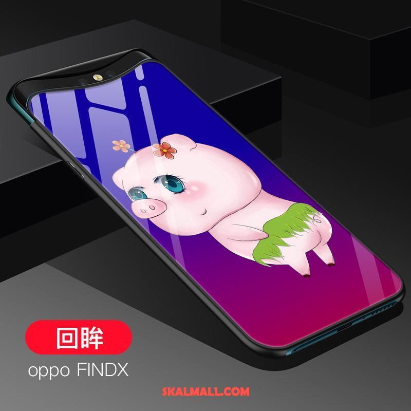 Oppo Find X Skal Glas Personlighet Ny Fallskydd Blå På Rea