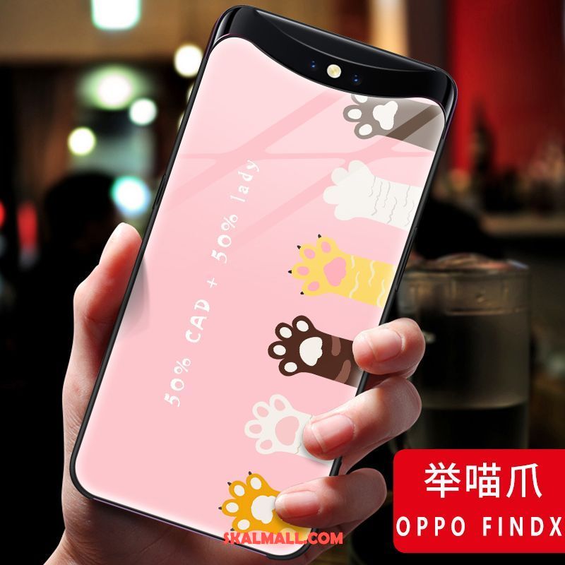 Oppo Find X Skal Par Skydd Glas Rosa Mode Billiga