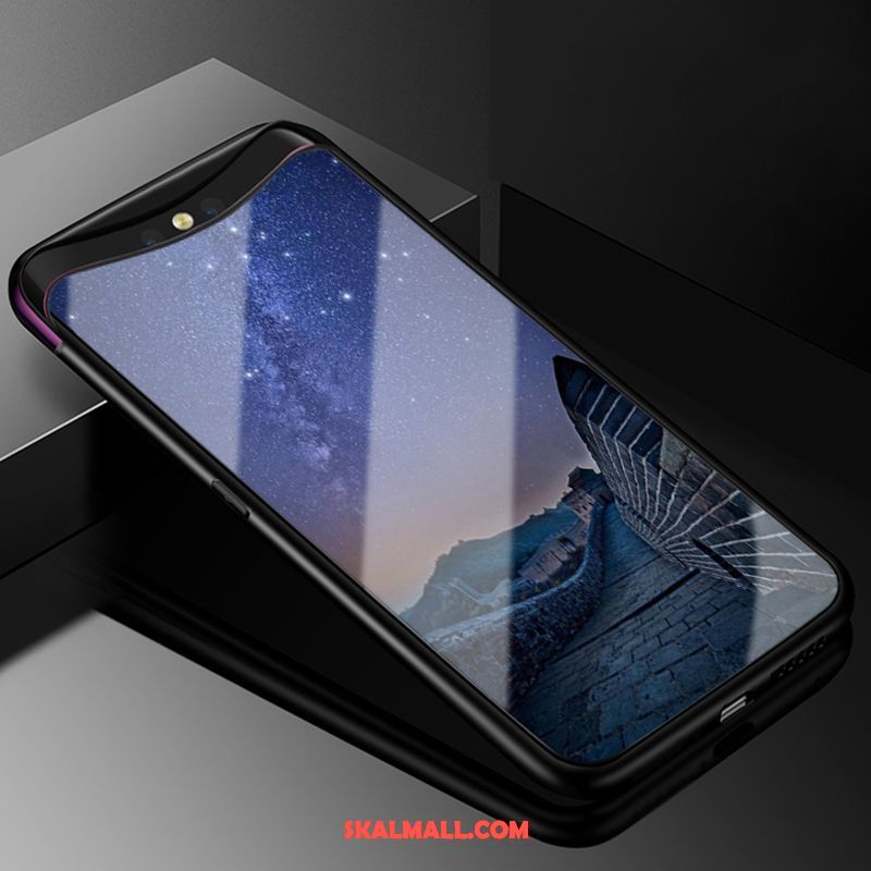 Oppo Find X Skal Silikon Kreativa Vacker Mörkblå Mobil Telefon Fodral Billigt