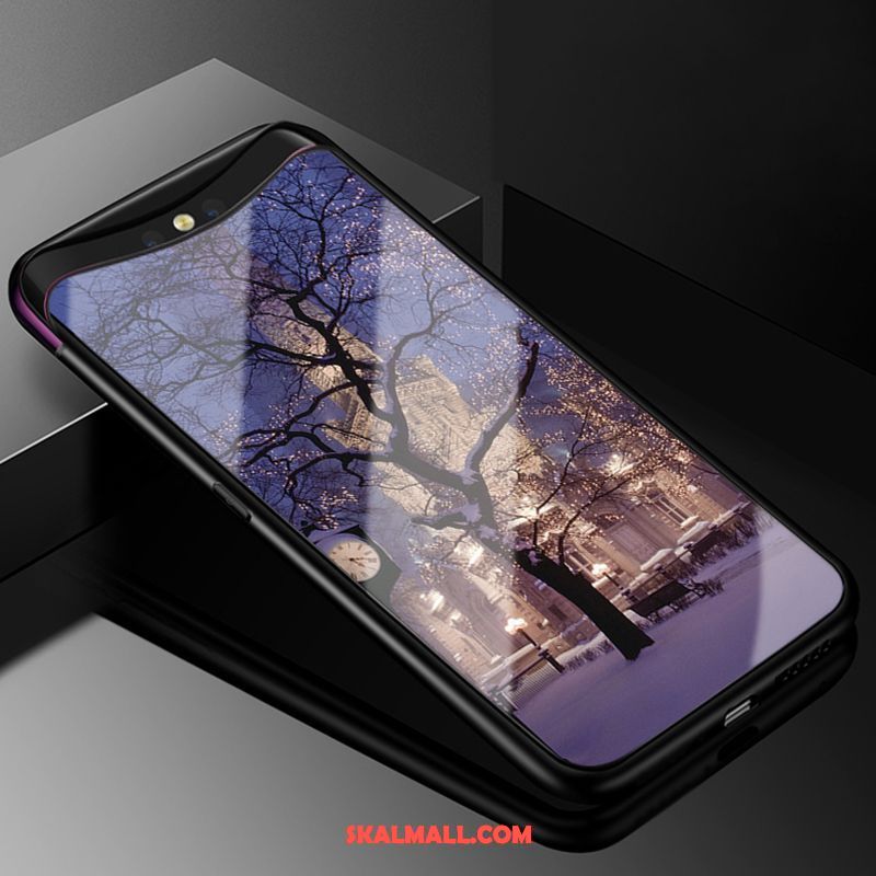 Oppo Find X Skal Silikon Kreativa Vacker Mörkblå Mobil Telefon Fodral Billigt