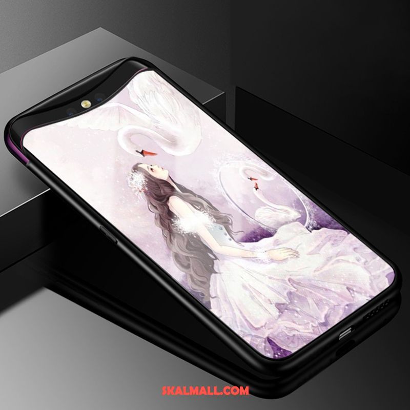 Oppo Find X Skal Silikon Kreativa Vacker Mörkblå Mobil Telefon Fodral Billigt