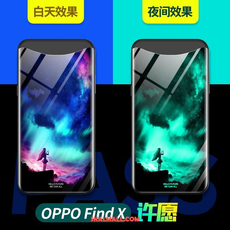 Oppo Find X Skal Svart Slim Glas Kreativa Personlighet Billiga