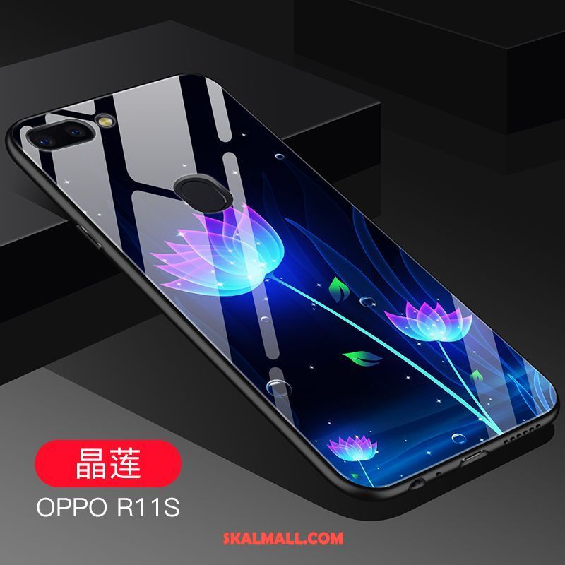 Oppo R11s Skal Mobil Telefon Cool Blå Glas Mjuk Fodral Till Salu