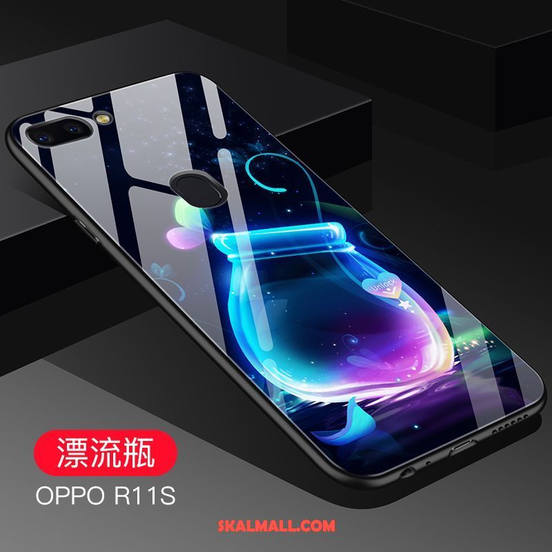 Oppo R11s Skal Mobil Telefon Cool Blå Glas Mjuk Fodral Till Salu