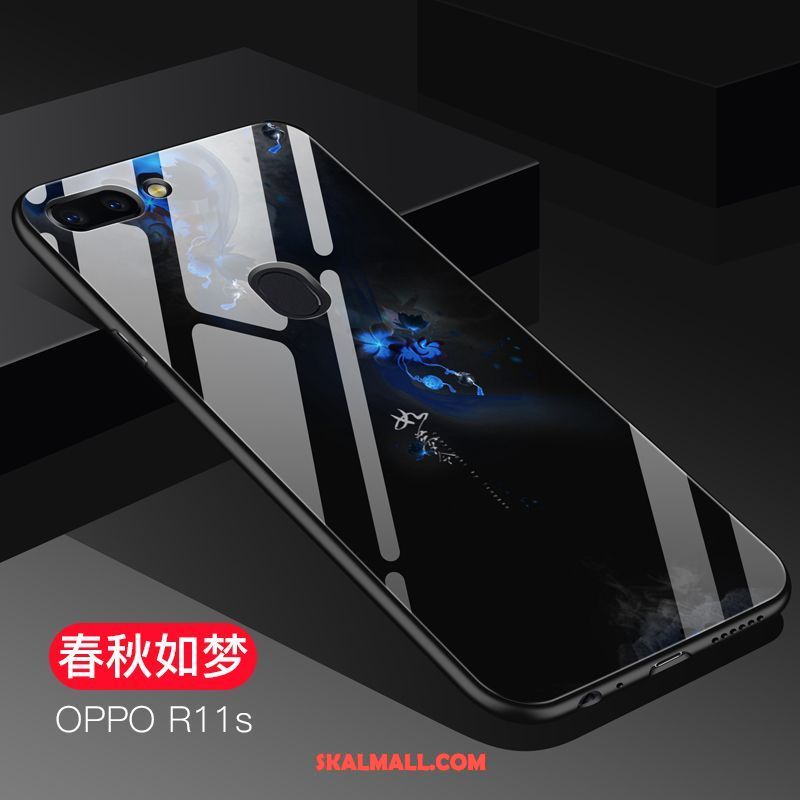 Oppo R11s Skal Mobil Telefon Cool Blå Glas Mjuk Fodral Till Salu