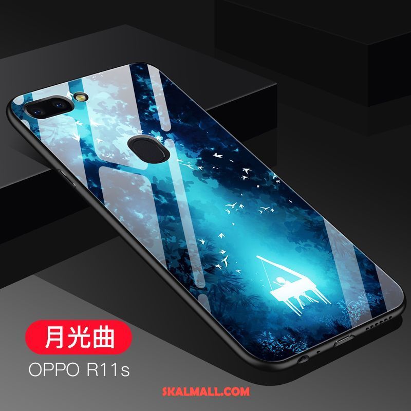 Oppo R11s Skal Mobil Telefon Cool Blå Glas Mjuk Fodral Till Salu