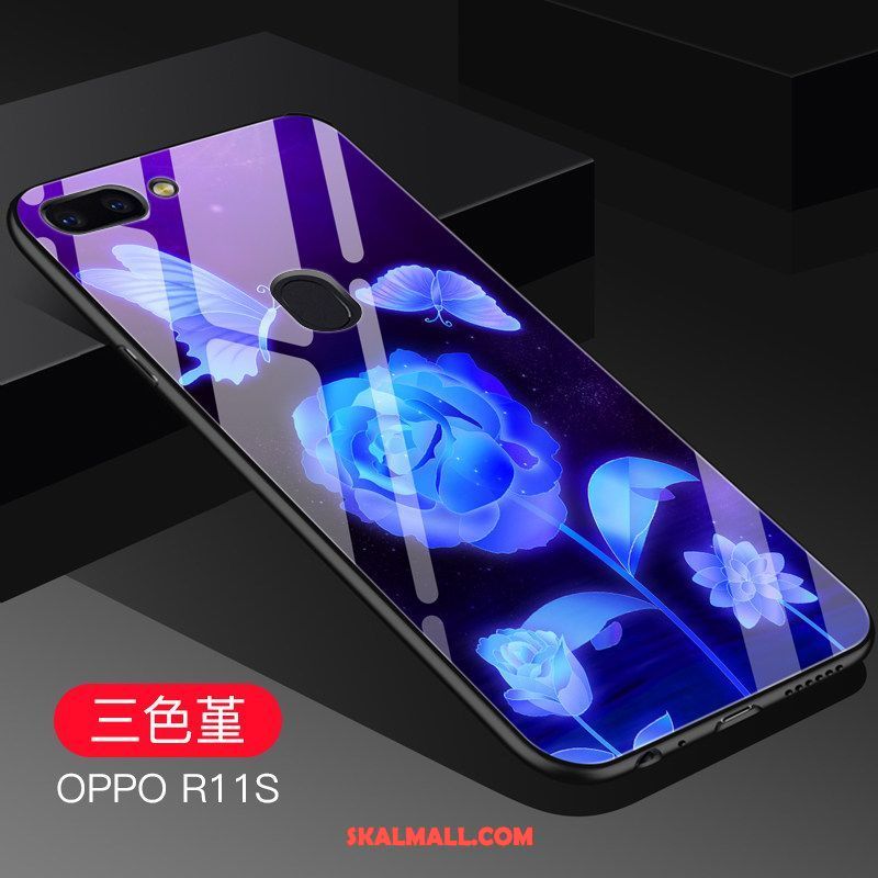 Oppo R11s Skal Mobil Telefon Cool Blå Glas Mjuk Fodral Till Salu