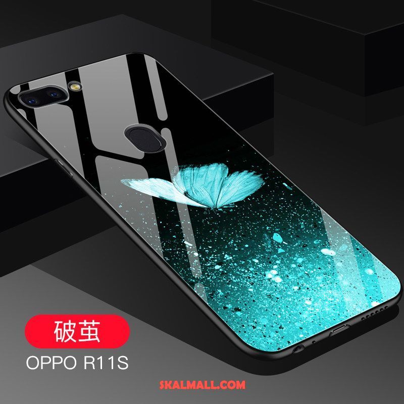 Oppo R11s Skal Mobil Telefon Cool Blå Glas Mjuk Fodral Till Salu