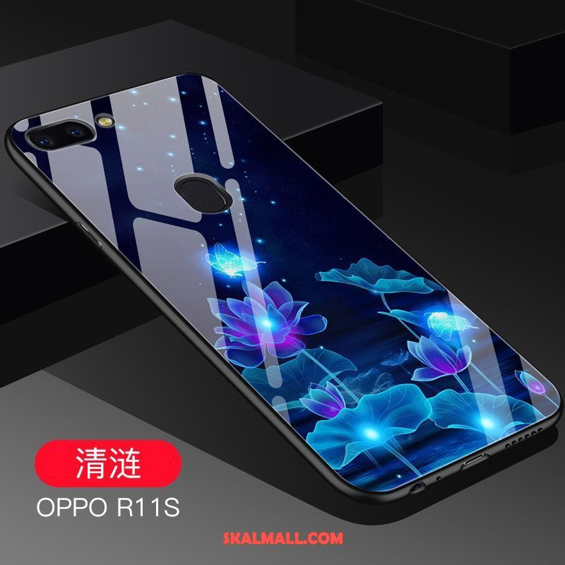 Oppo R11s Skal Mobil Telefon Cool Blå Glas Mjuk Fodral Till Salu