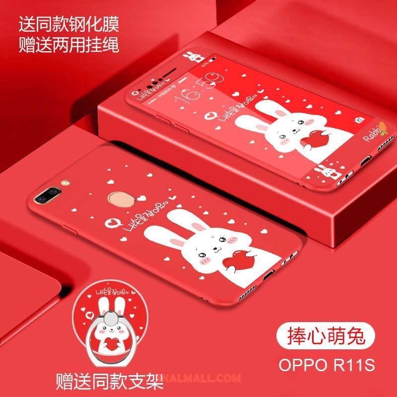 Oppo R11s Skal Trend Tecknat Silikon Svart Nubuck Fodral Billigt